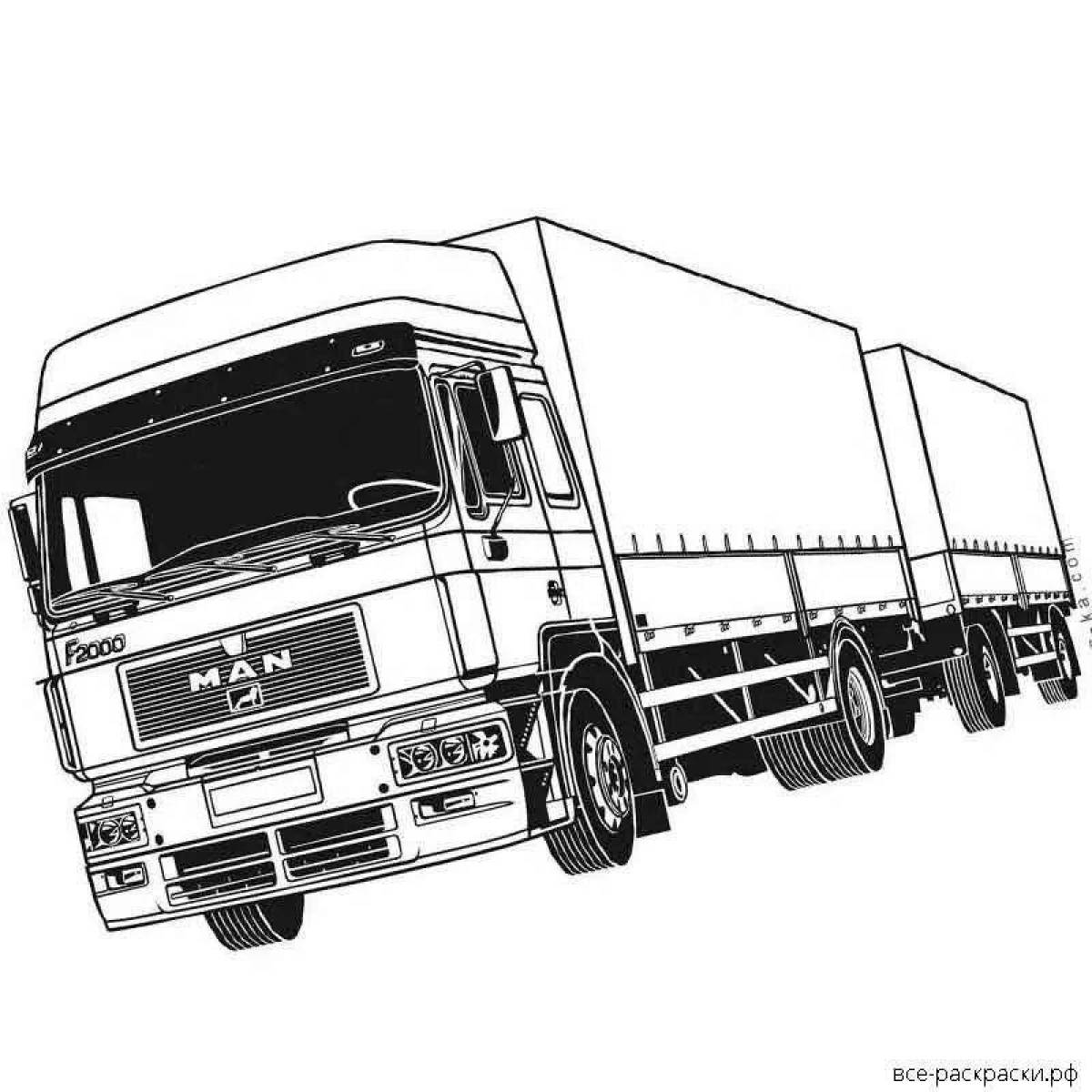 Рисунок грузовика поэтапно