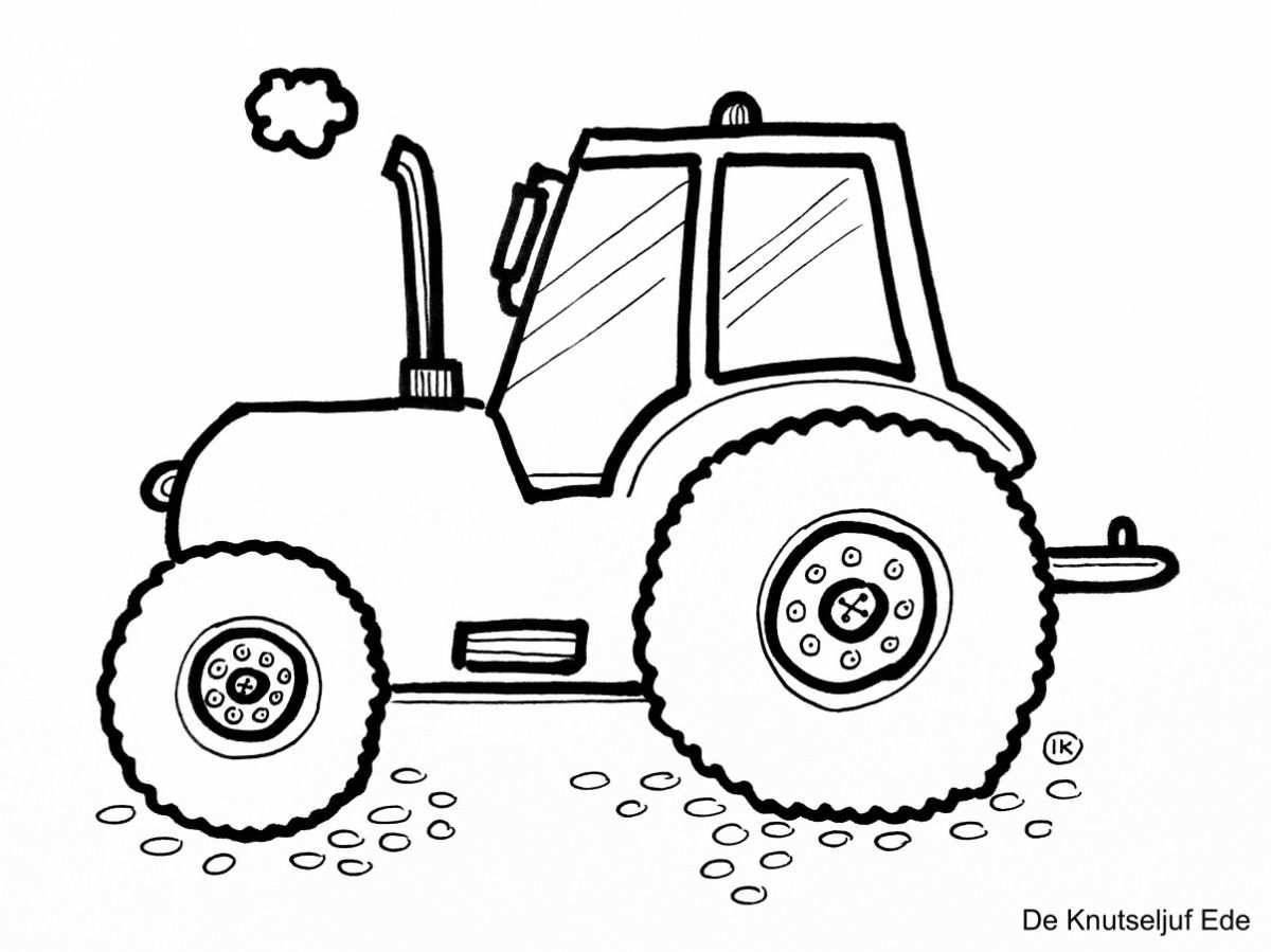 Fun gosh tractor coloring page