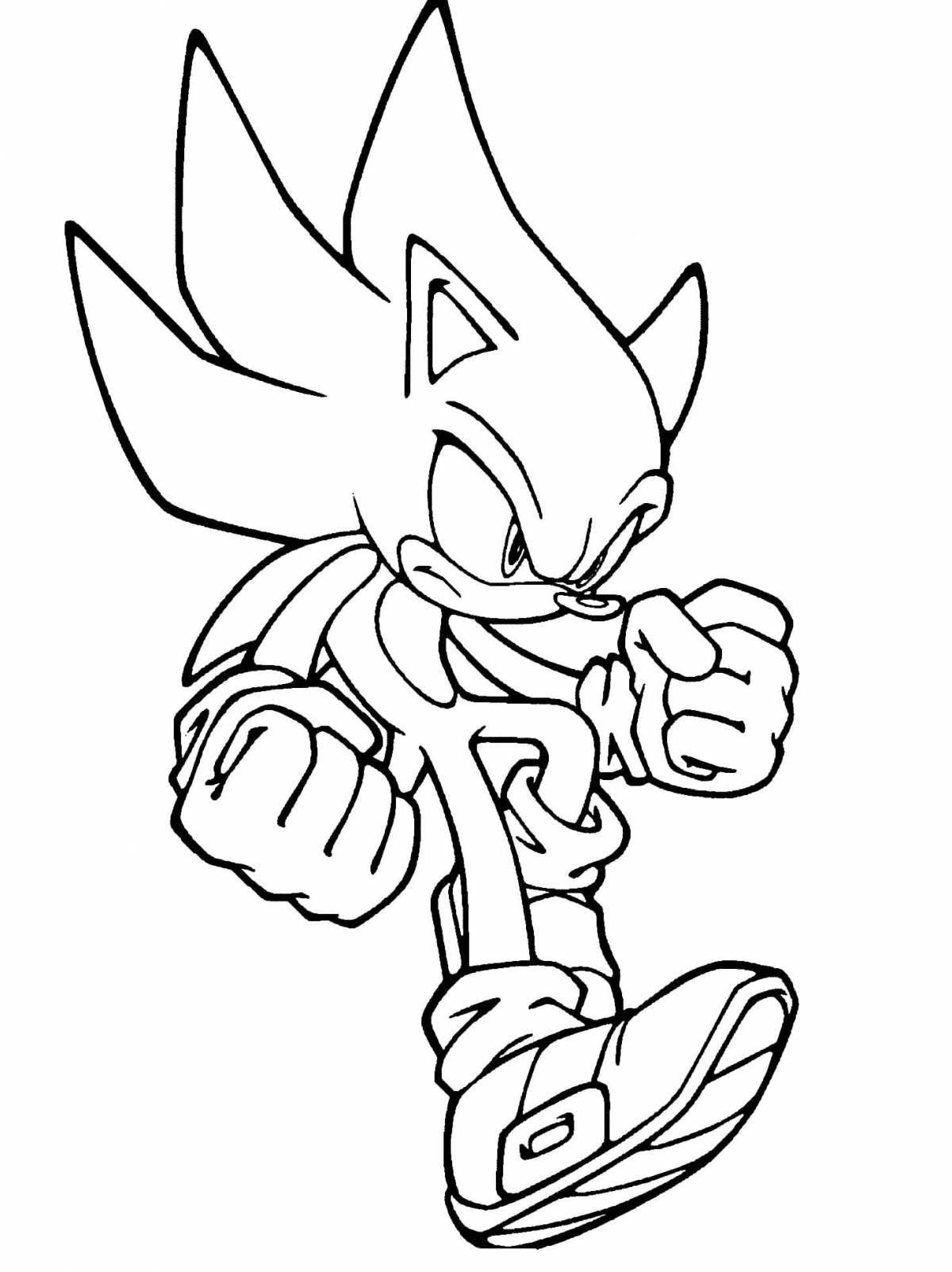 Bright yellow sonic coloring page
