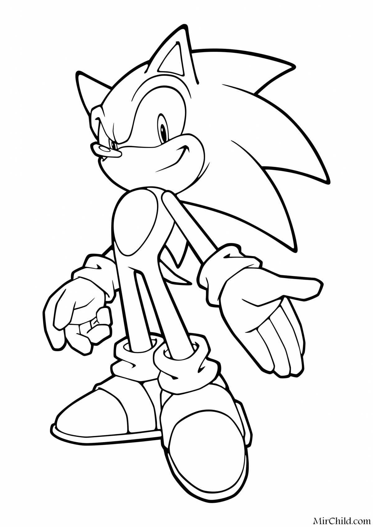 Animated yellow sonic coloring page