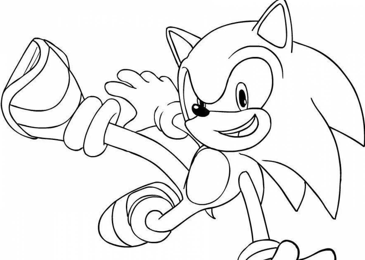 Glitter yellow sonic coloring page