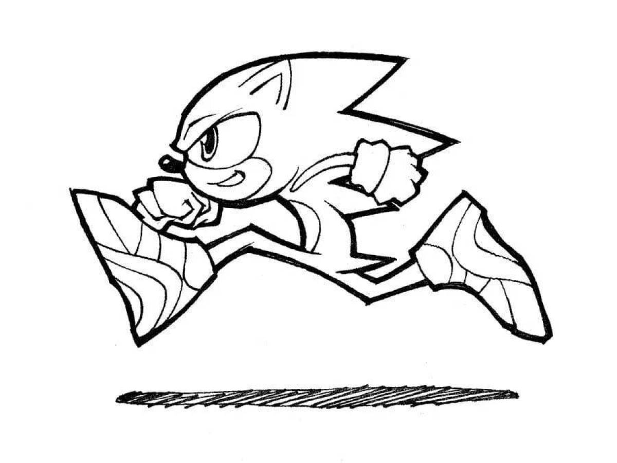 Sparkle yellow sonic coloring page