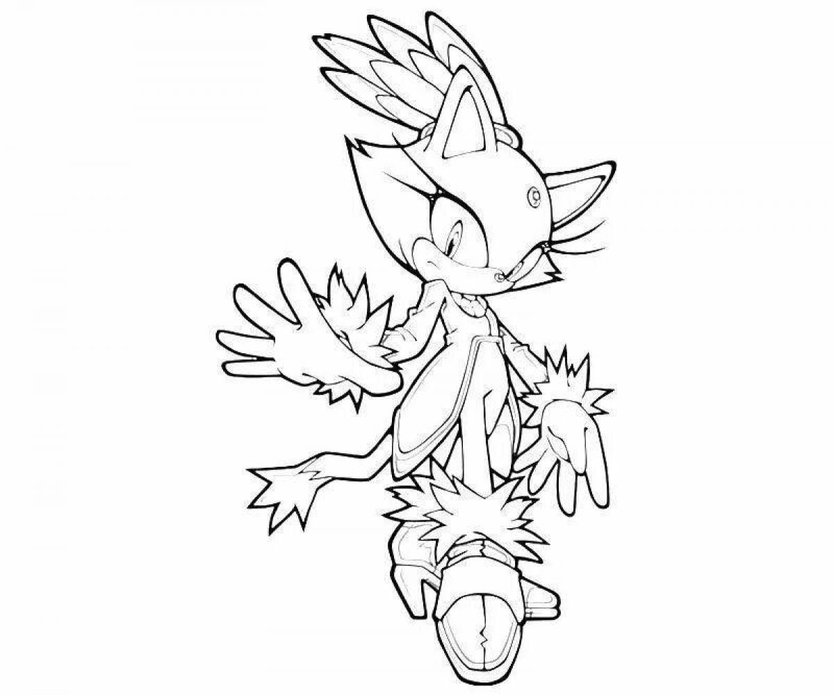 Sonic glam yellow coloring page