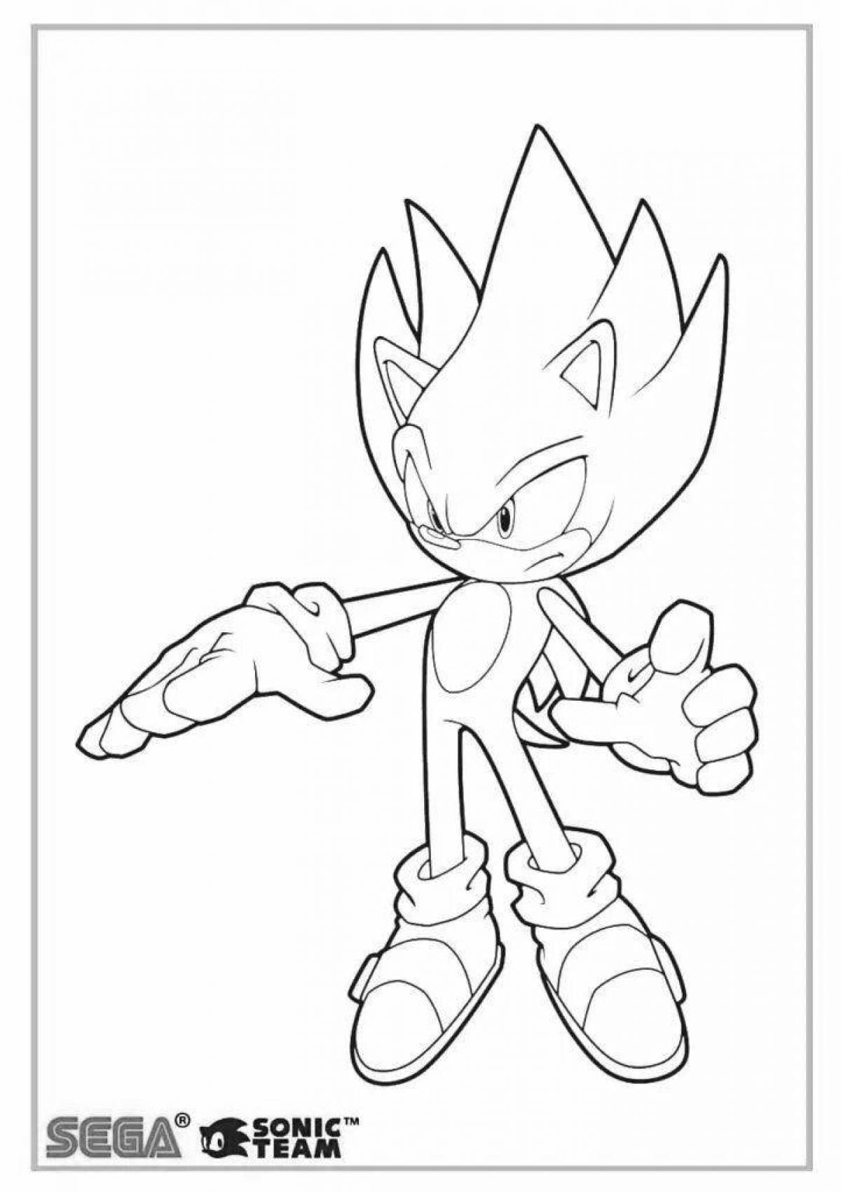 Gorgeous yellow sonic coloring page
