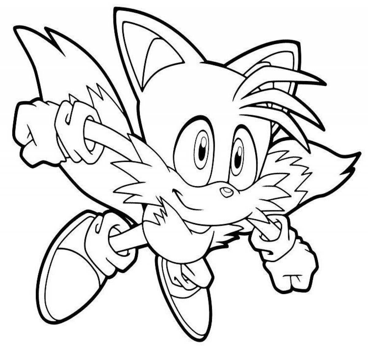 Gorgeous yellow sonic coloring page