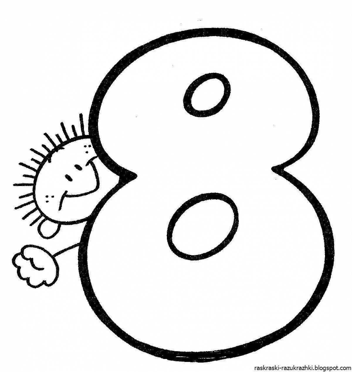 Bright funny numbers coloring book