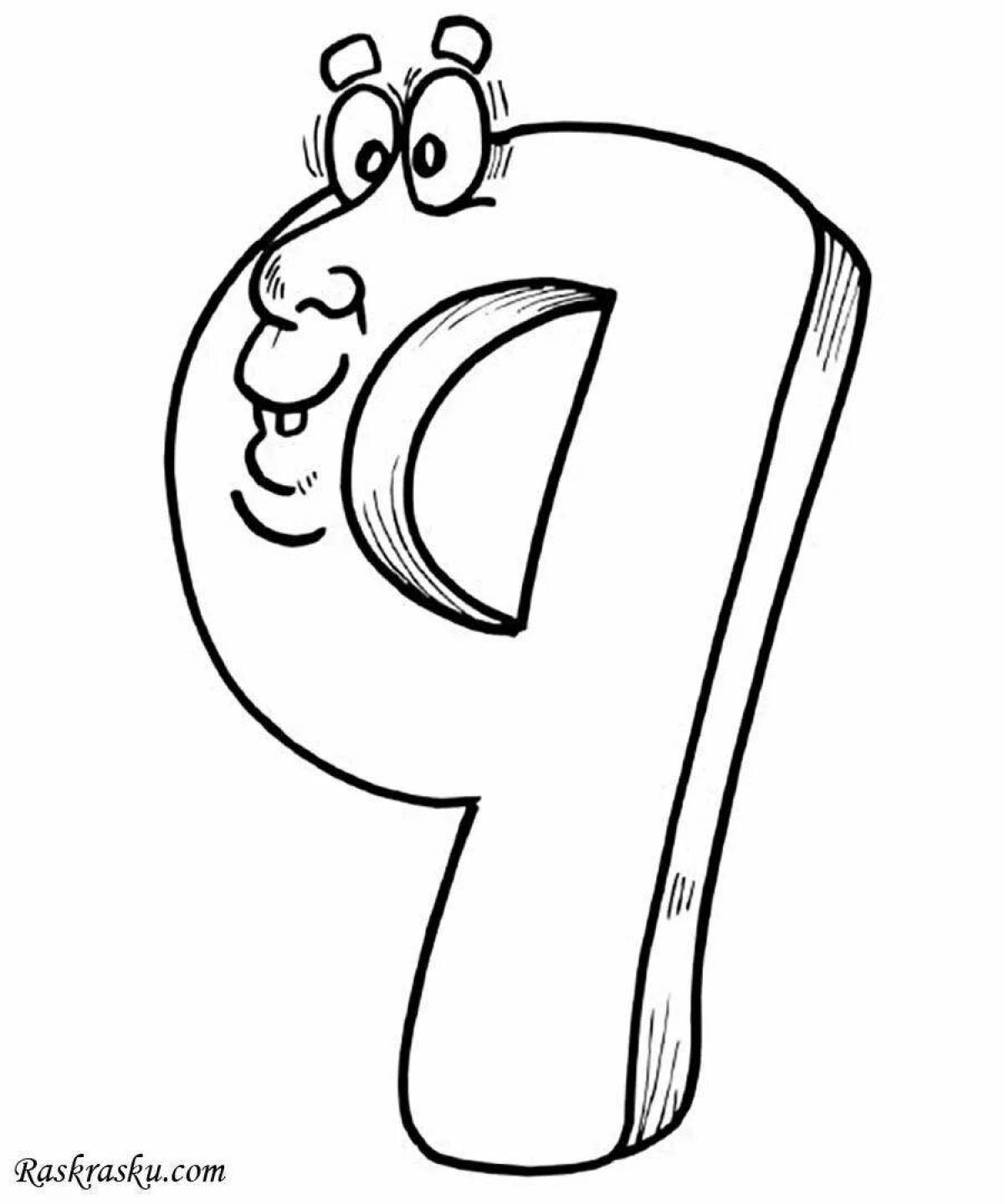 Animated coloring pages with funny numbers