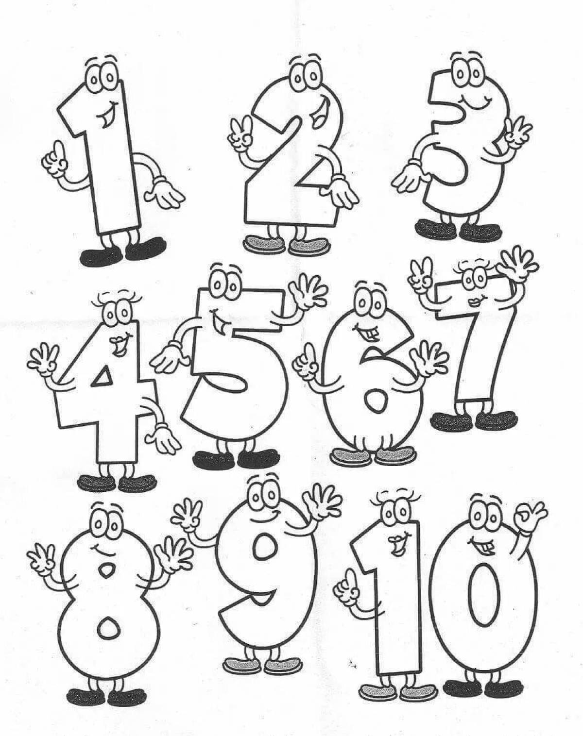Color-fiesta funny numbers coloring page