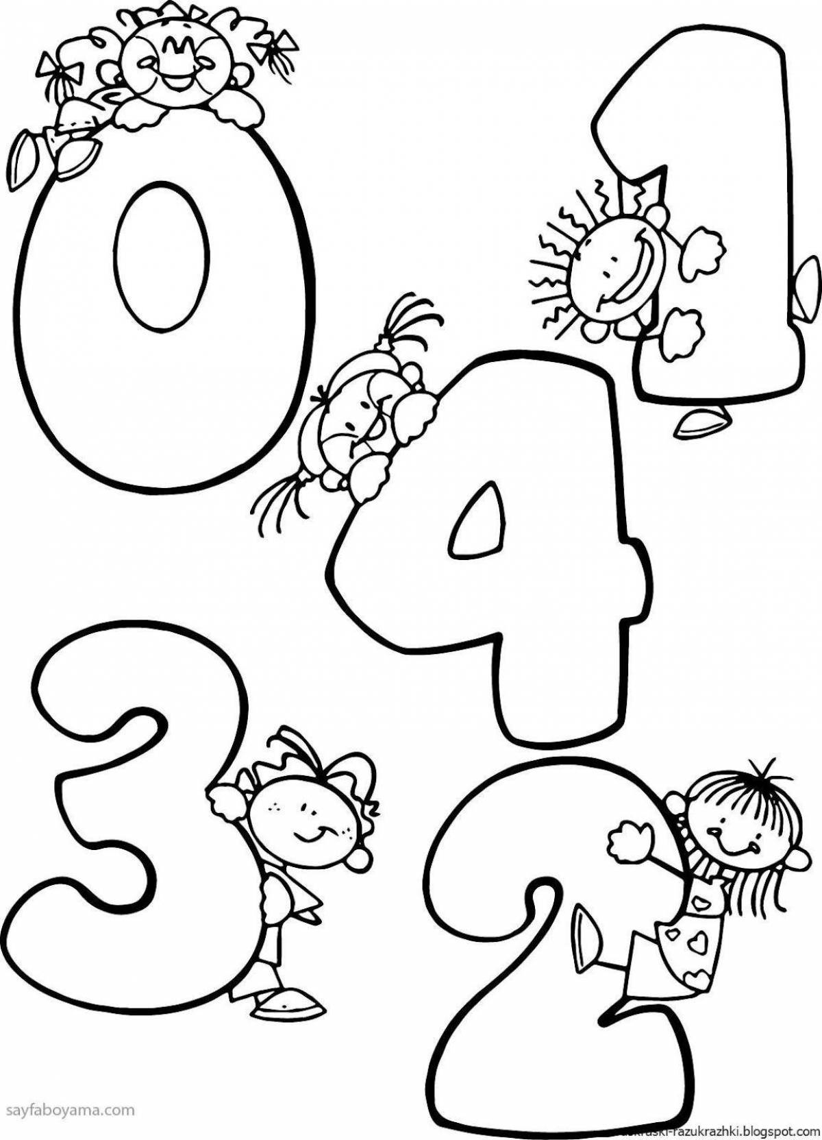Coloring pages with funny numbers