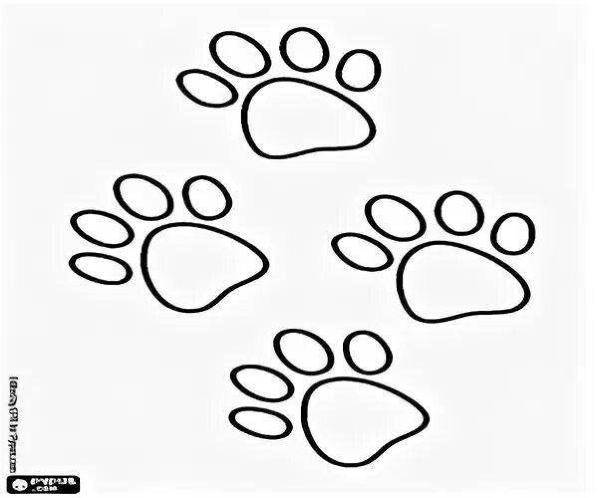 Fun animal footprint coloring page
