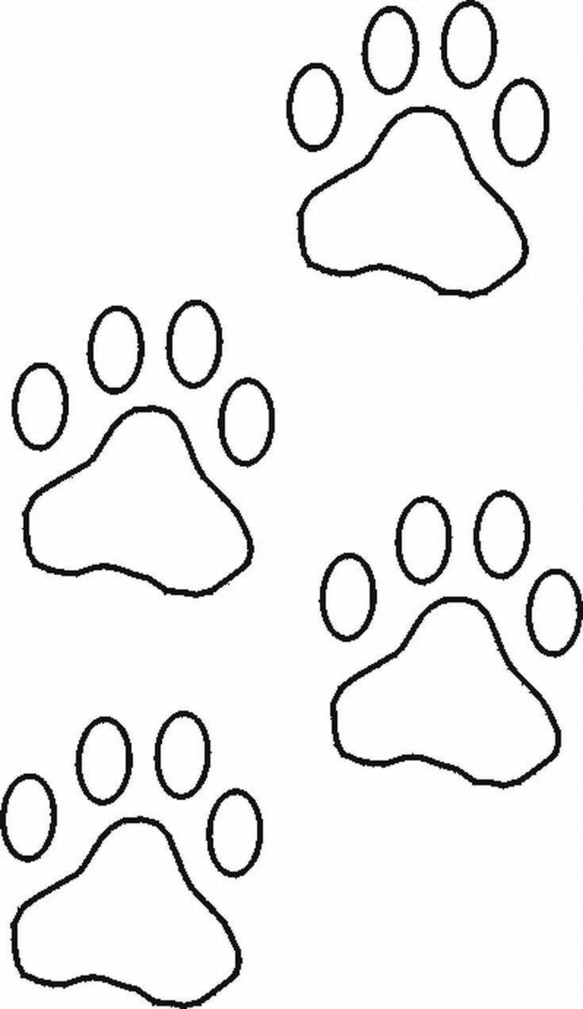 Color Explosive Animal Footprint Coloring Page