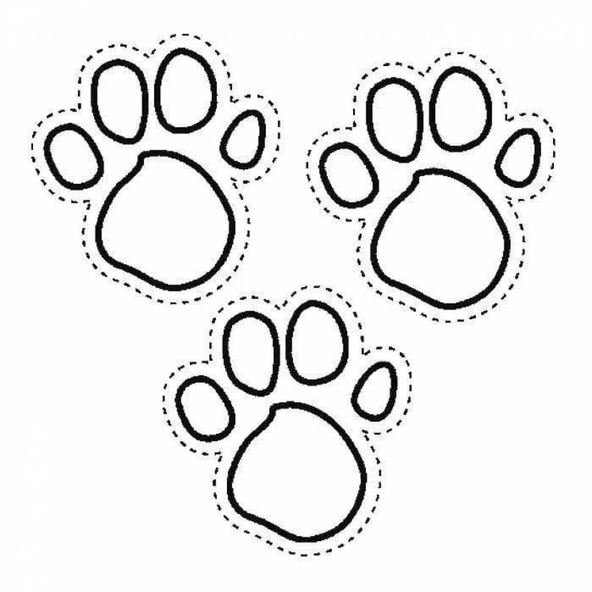Coloring animal footprints overloaded with color