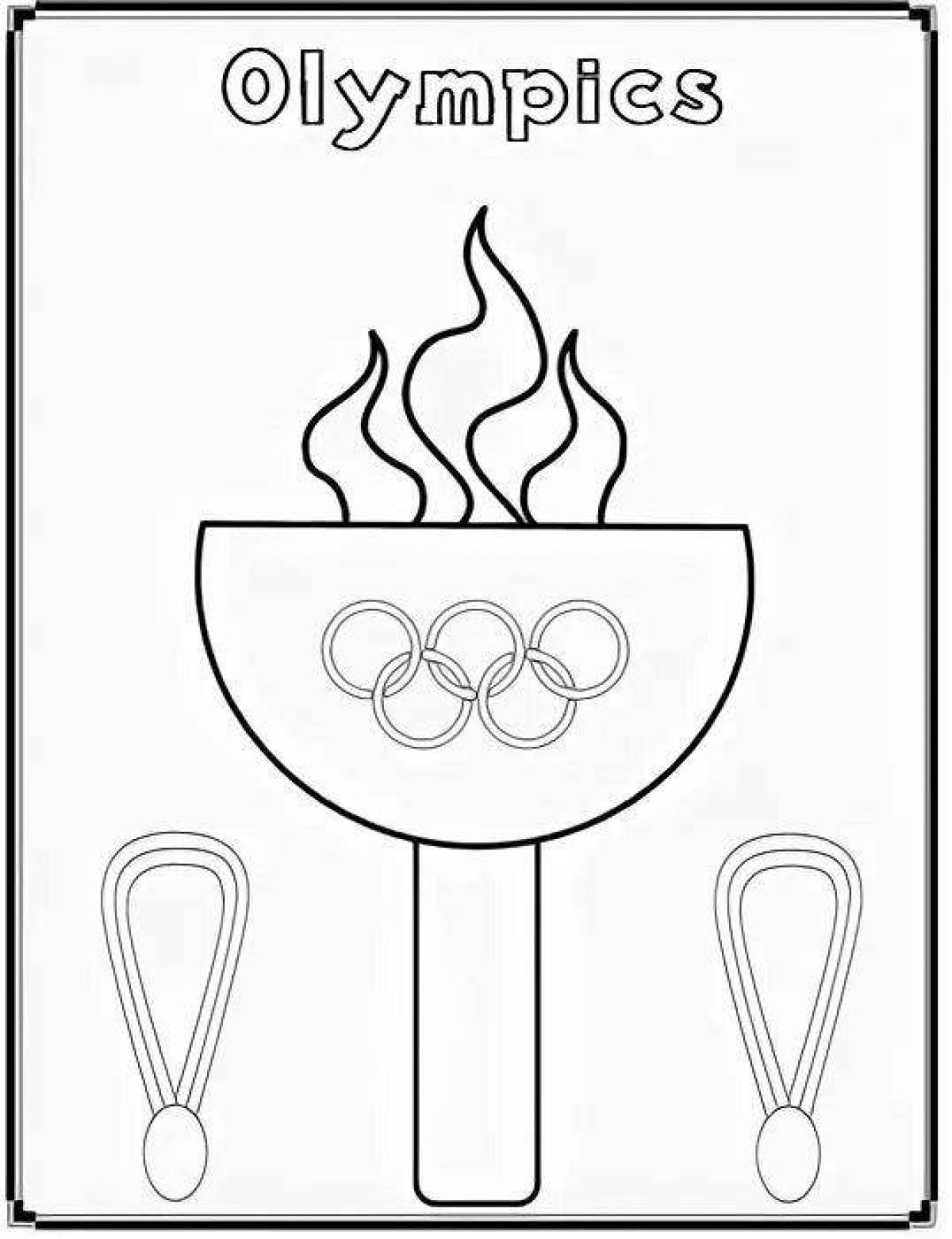 Раскраски к олимпийским играм для детей факел
