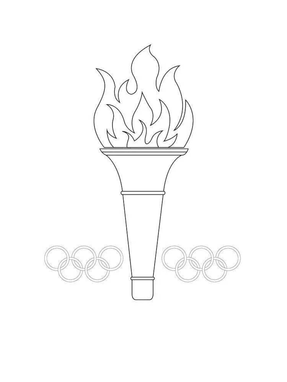 Олимпийский огонь трафарет