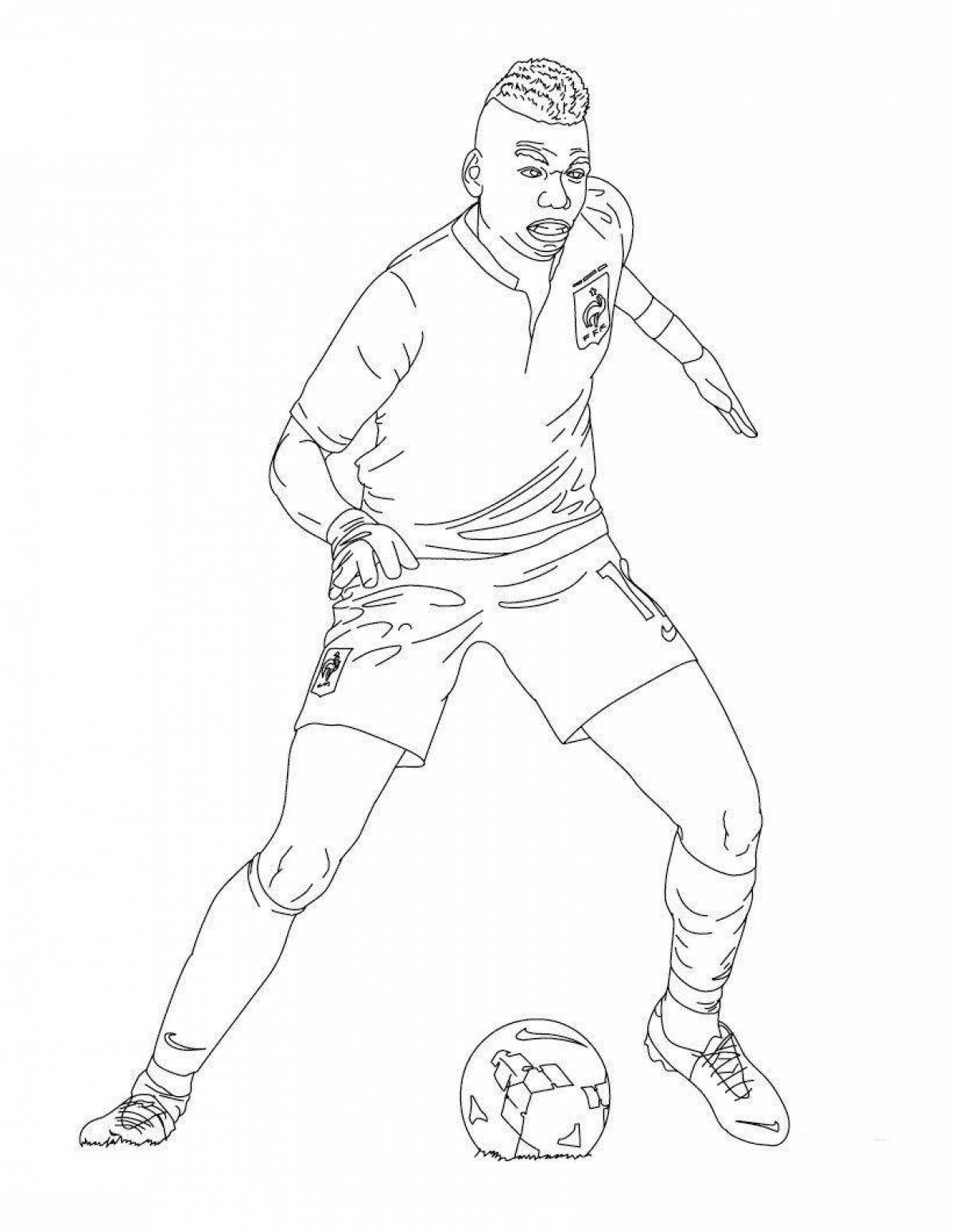 Раскраска про футболиста Поль Погба