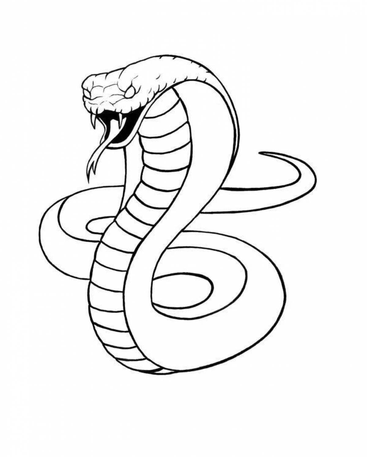 Легкая змейка. Змея Кобра Королевская. Степная гадюка раскраска. Кобра раскраска. Рисунок змеи.