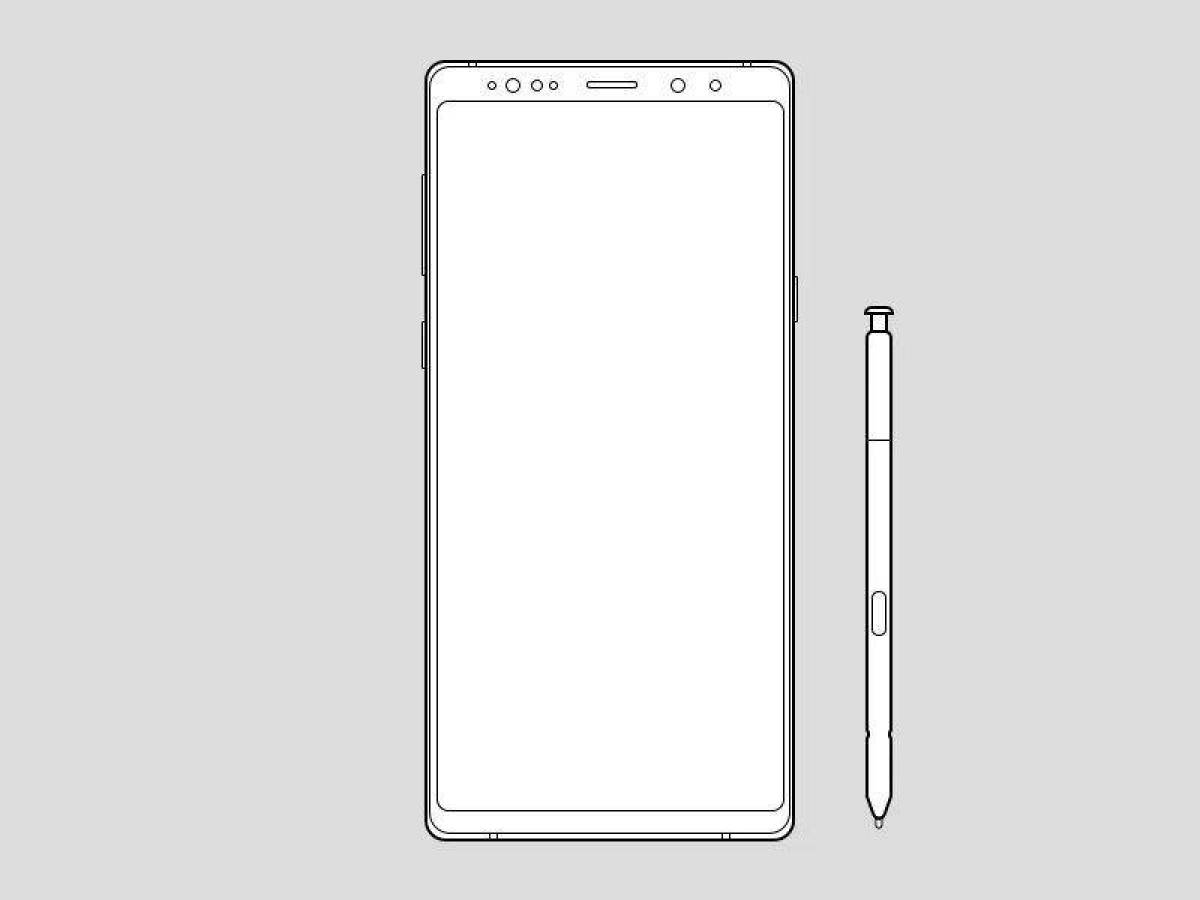 Samsung Galaxy Note 9 чертеж
