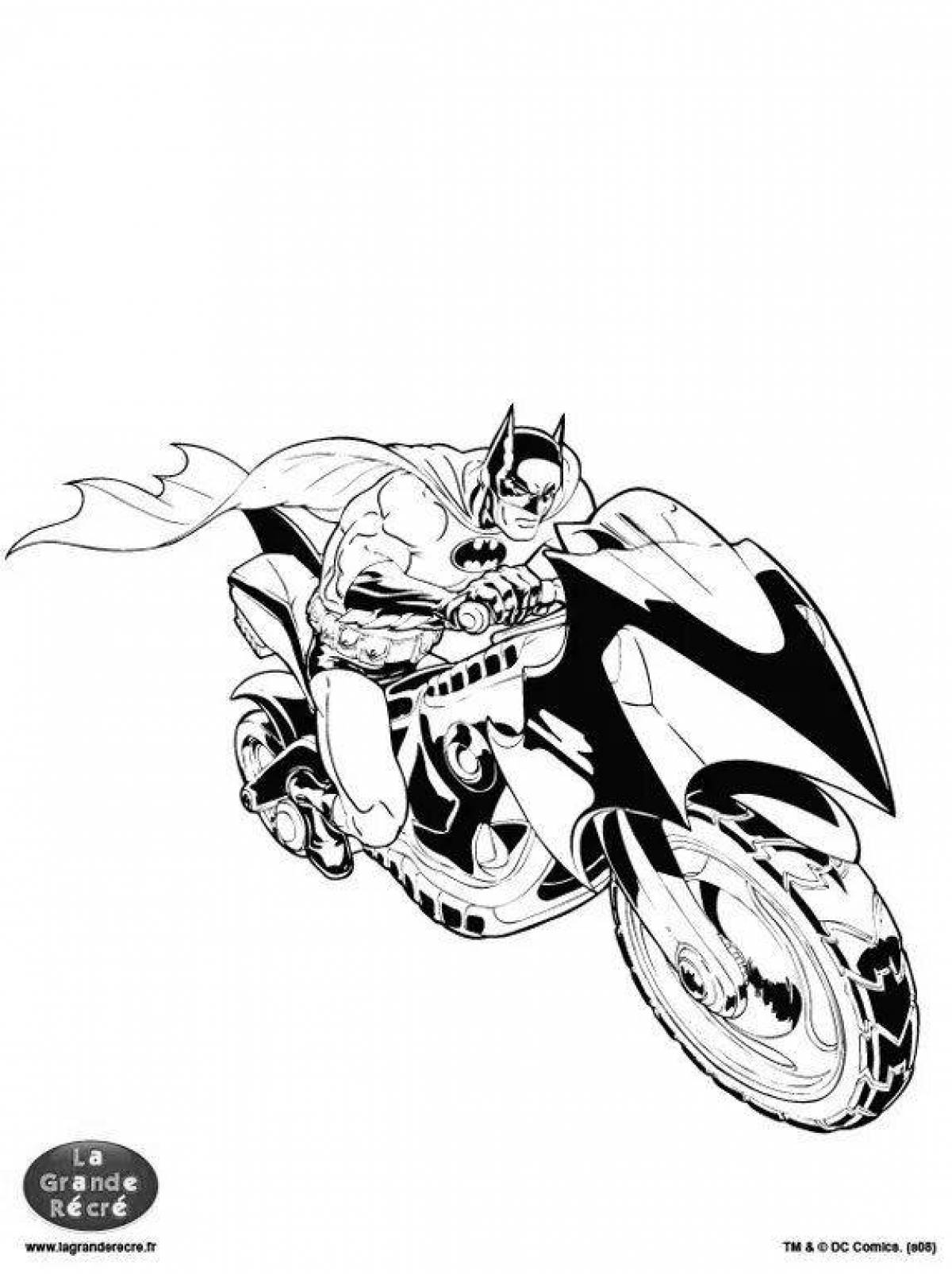 Мотоцикл Бэтмена раскраска