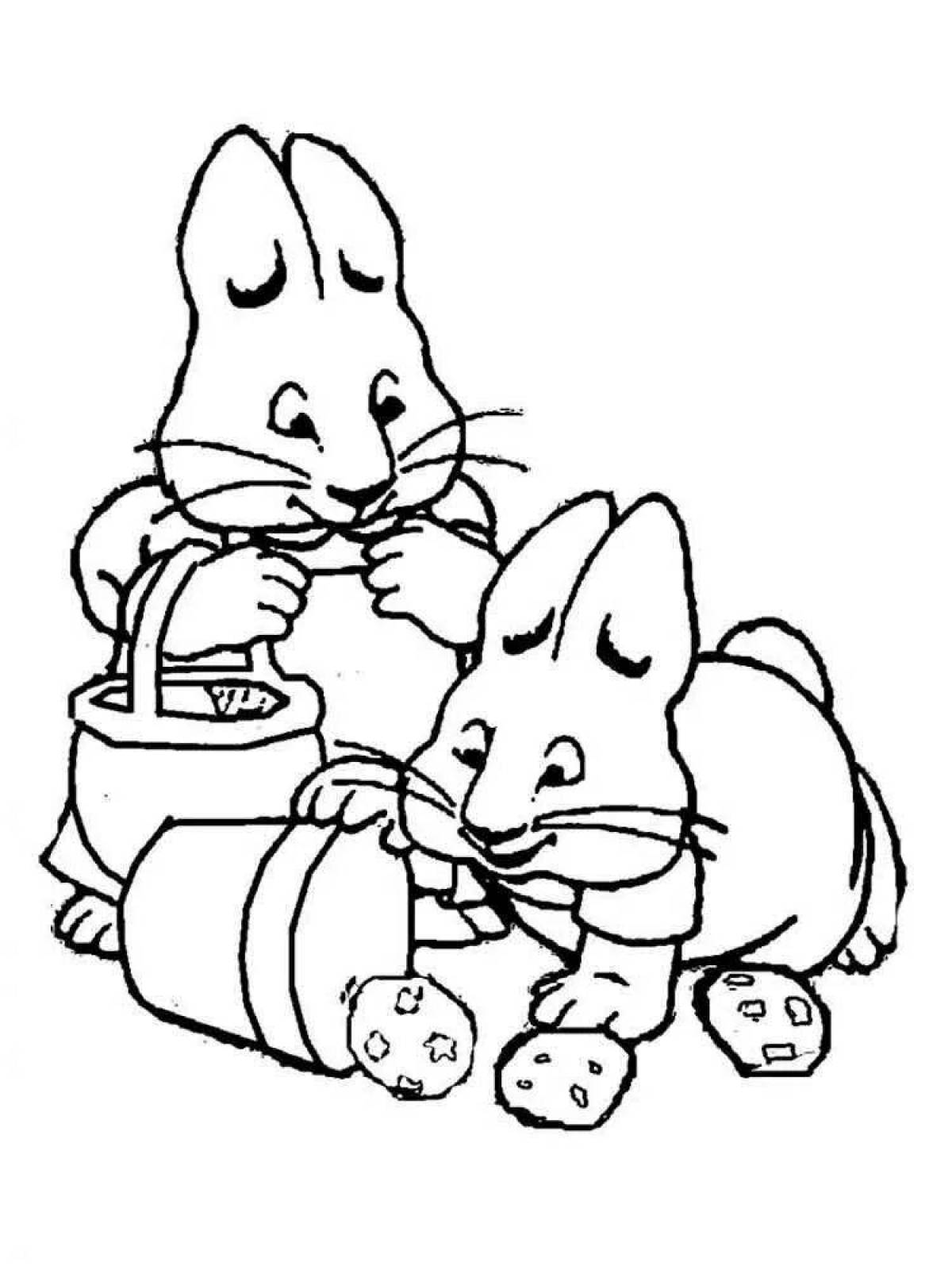 Раскраска кроликов Руби и Макс