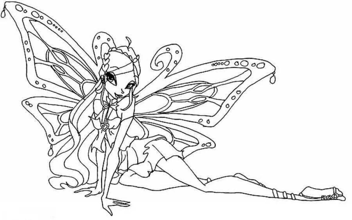 Fancy winx fairy coloring
