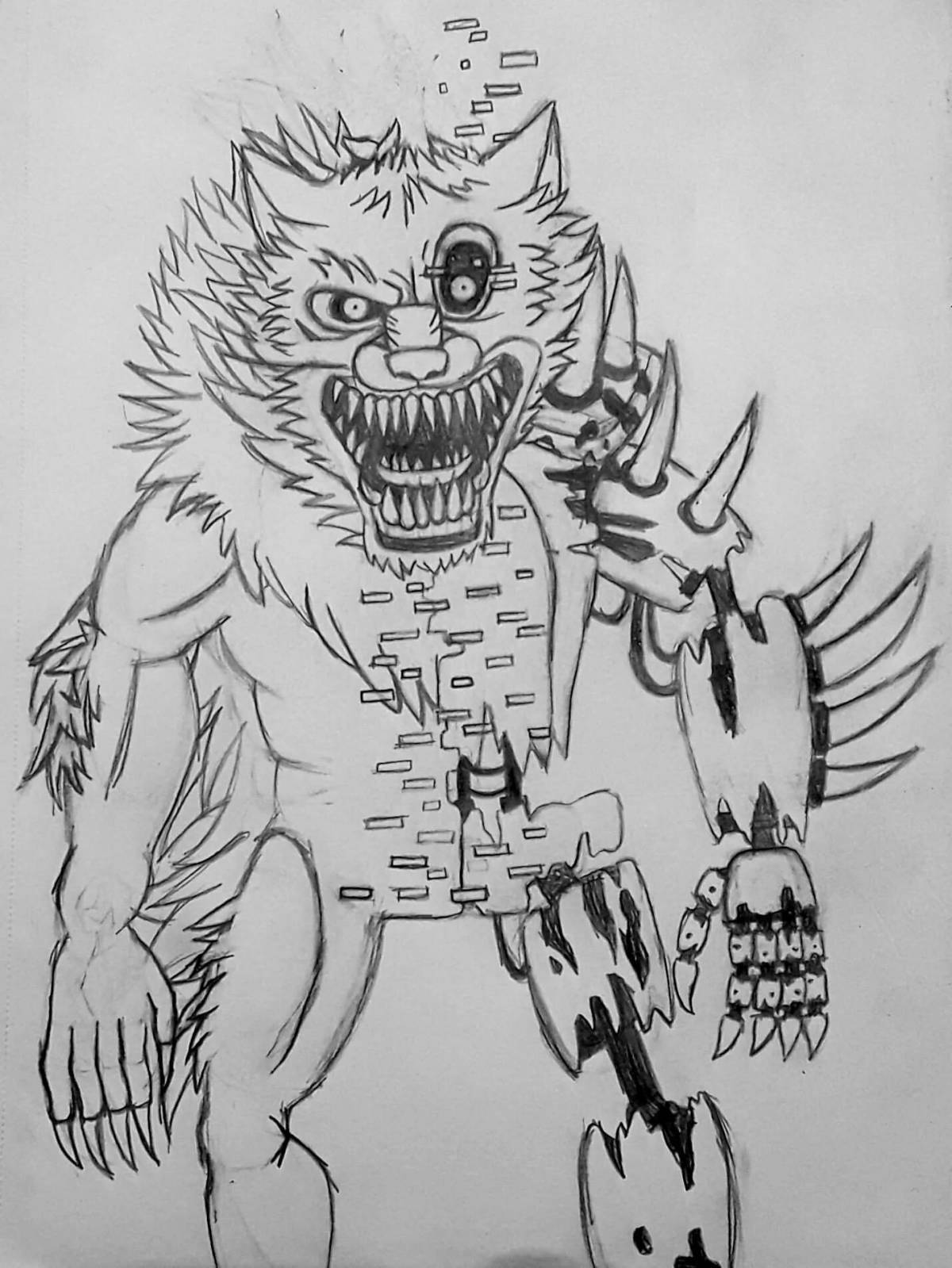Animatronic Mysterious Nightmare Coloring Page
