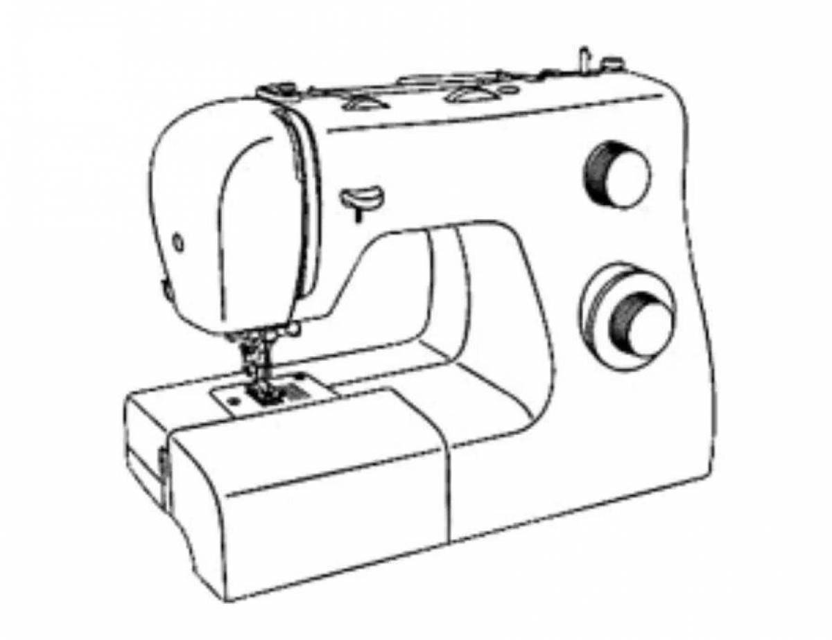 Coloring page charming sewing machine