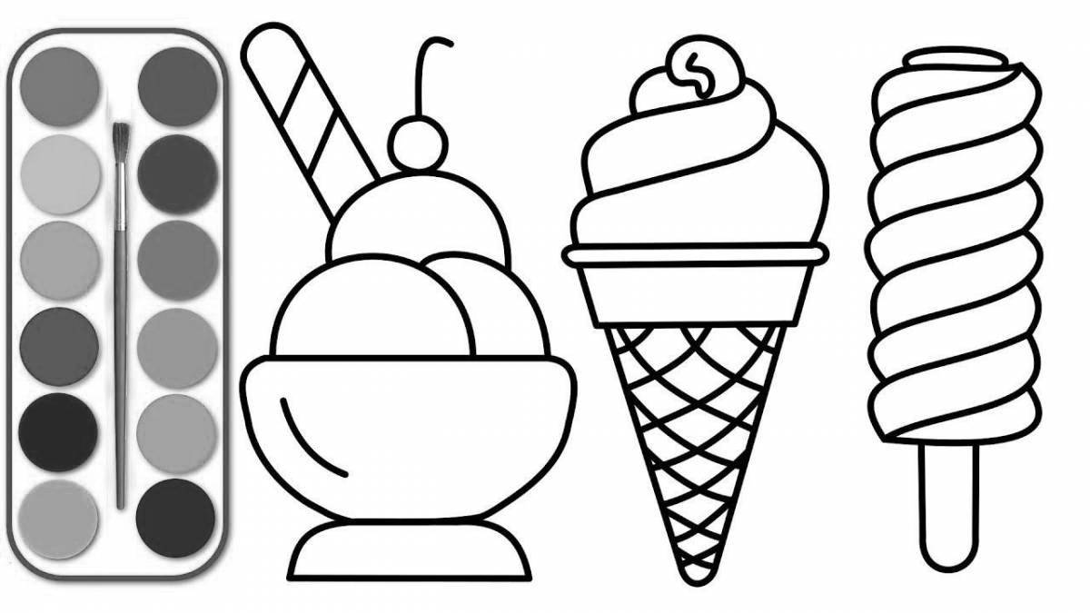 Веселый рисунок мороженого