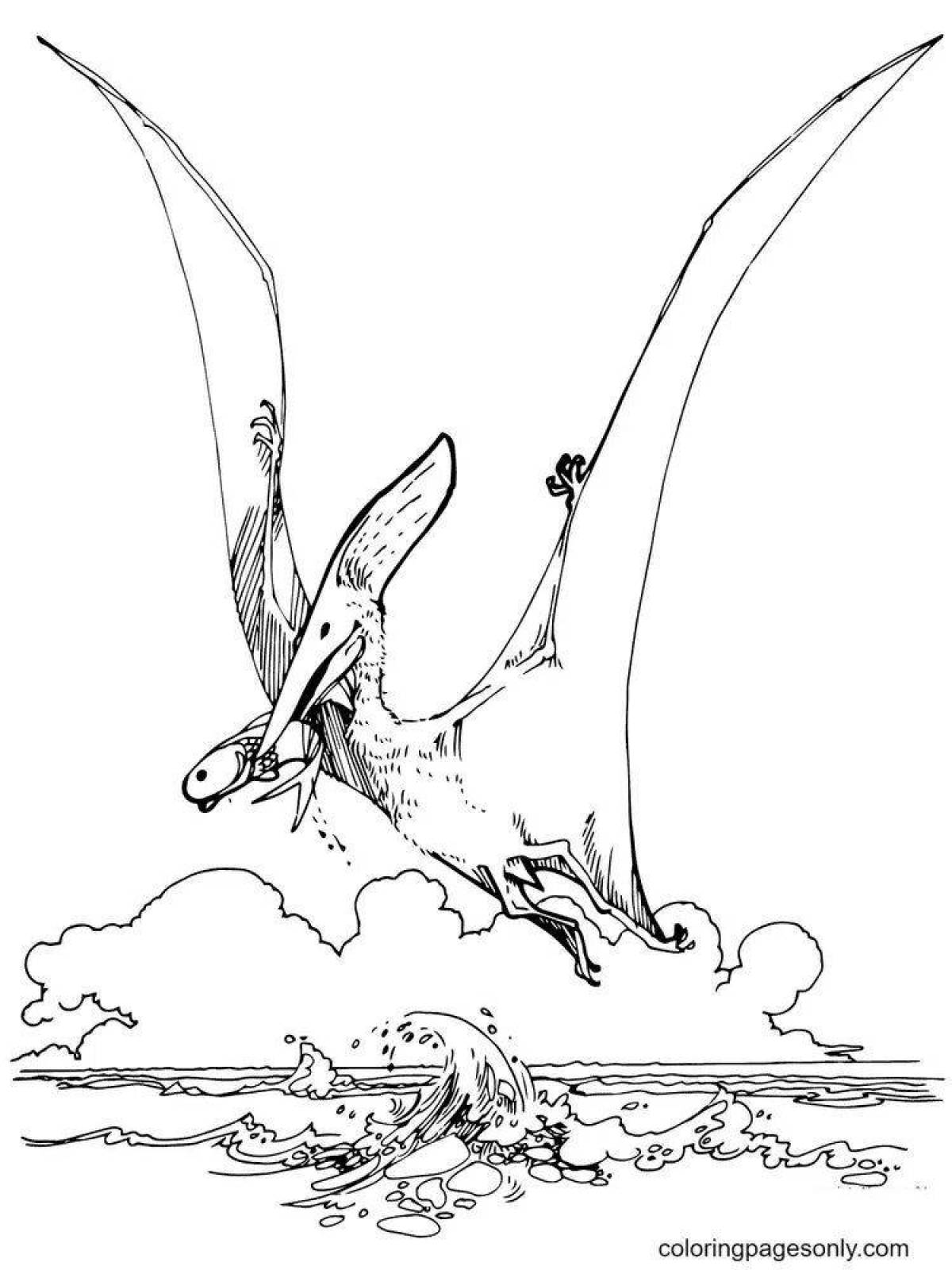 Раскраска сказочный летающий динозавр