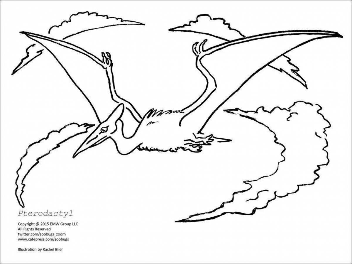 Раскраска Выдающаяся раскраска летающих динозавров