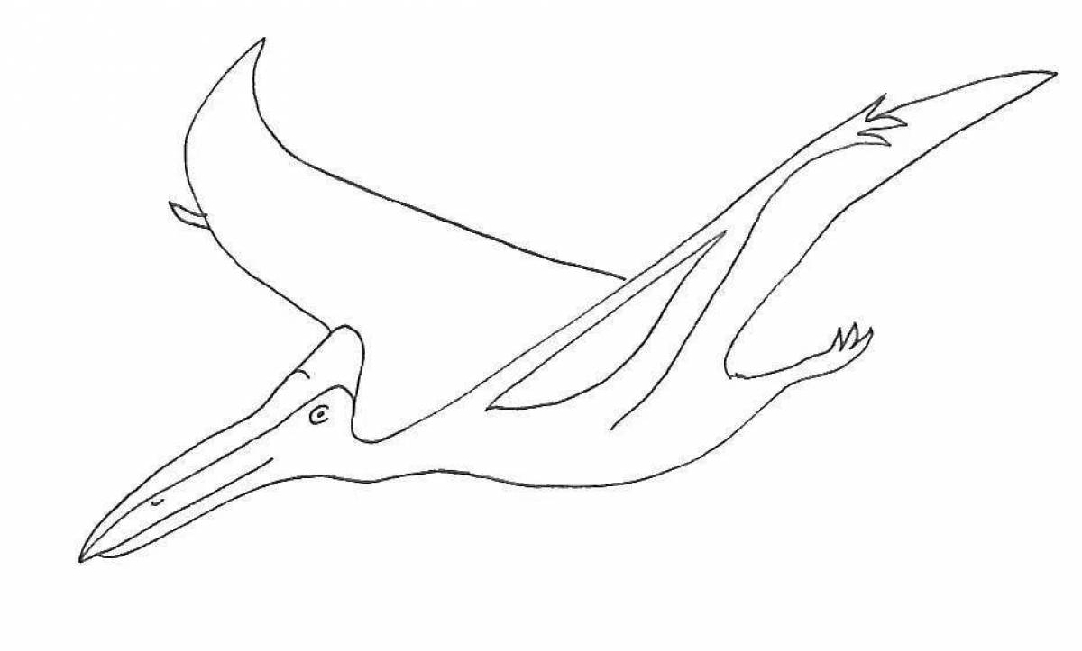 Exquisite flying dinosaur coloring page
