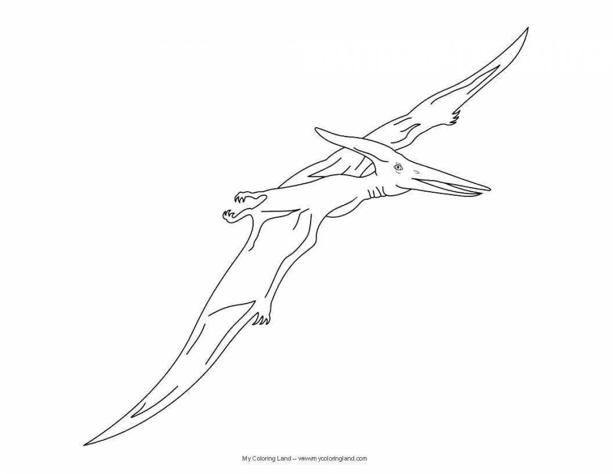 Раскраска Красочный летающий динозавр раскраска