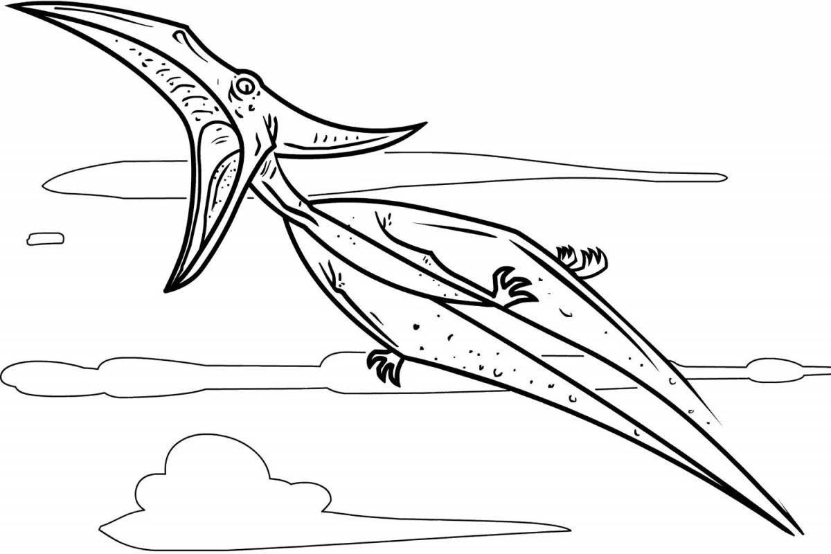 Animated flying dinosaur coloring page