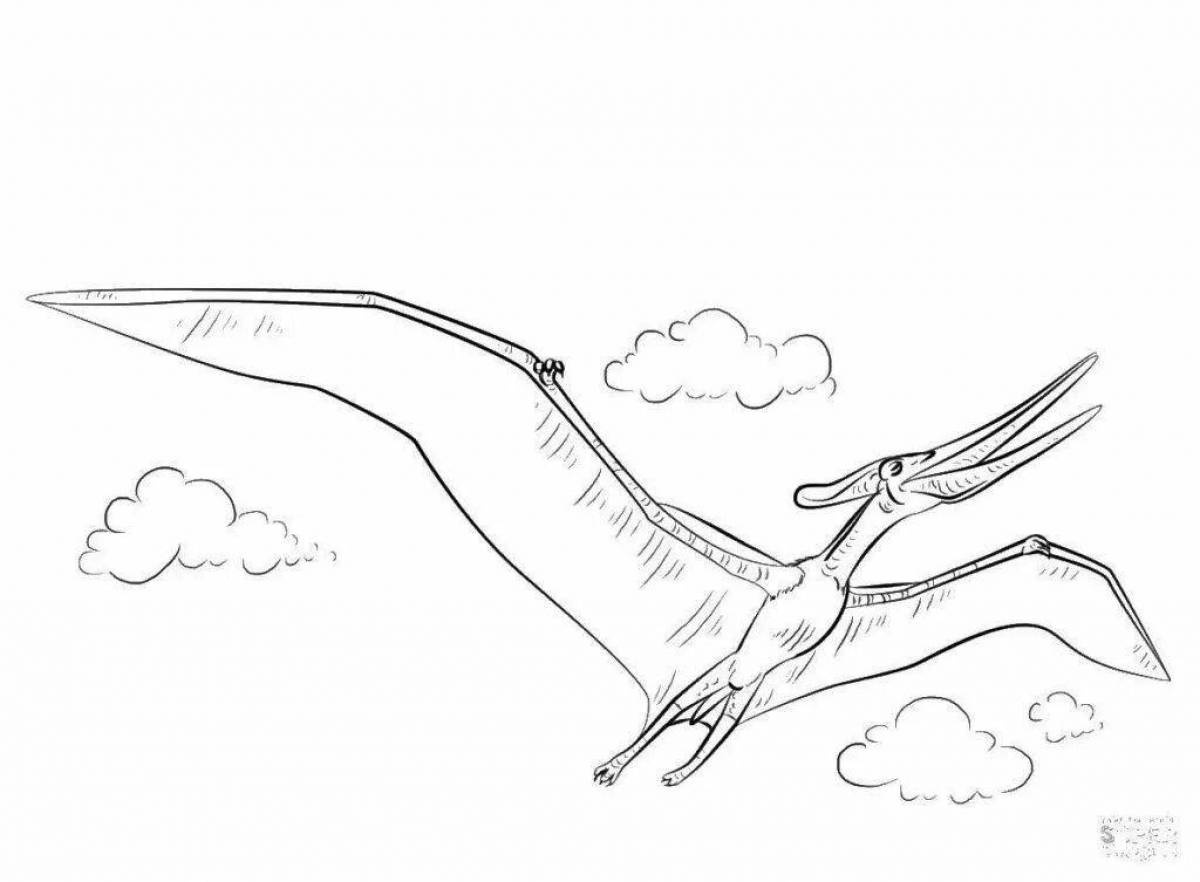 Flying dinosaur coloring page