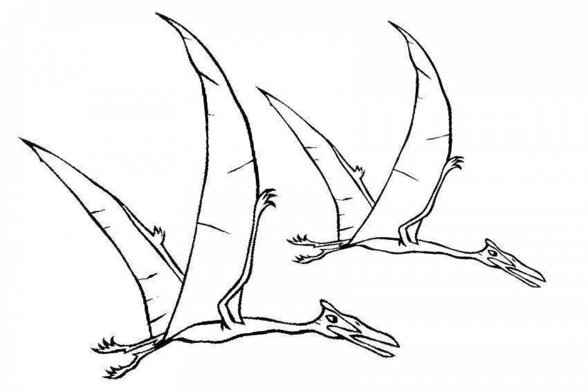 Elegant flying dinosaur coloring page