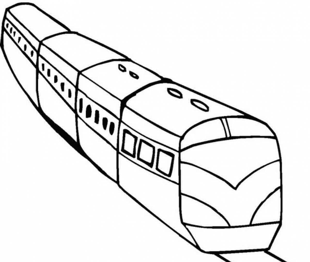 Раскраска очаровательный пассажирский поезд