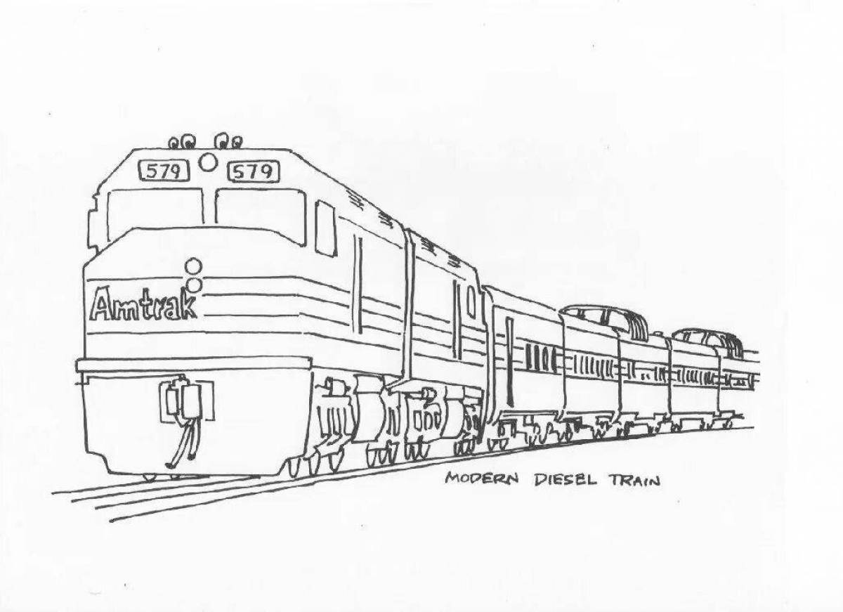 A fascinating coloring of a passenger train