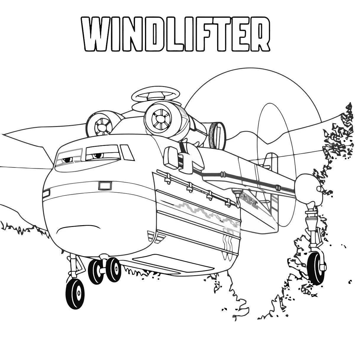 Cartoon coloring lovely aircraft