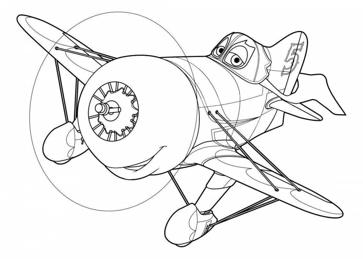 Cartoon coloring grand aircraft