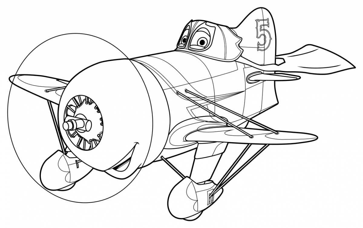 Cartoon coloring dazzling aircraft
