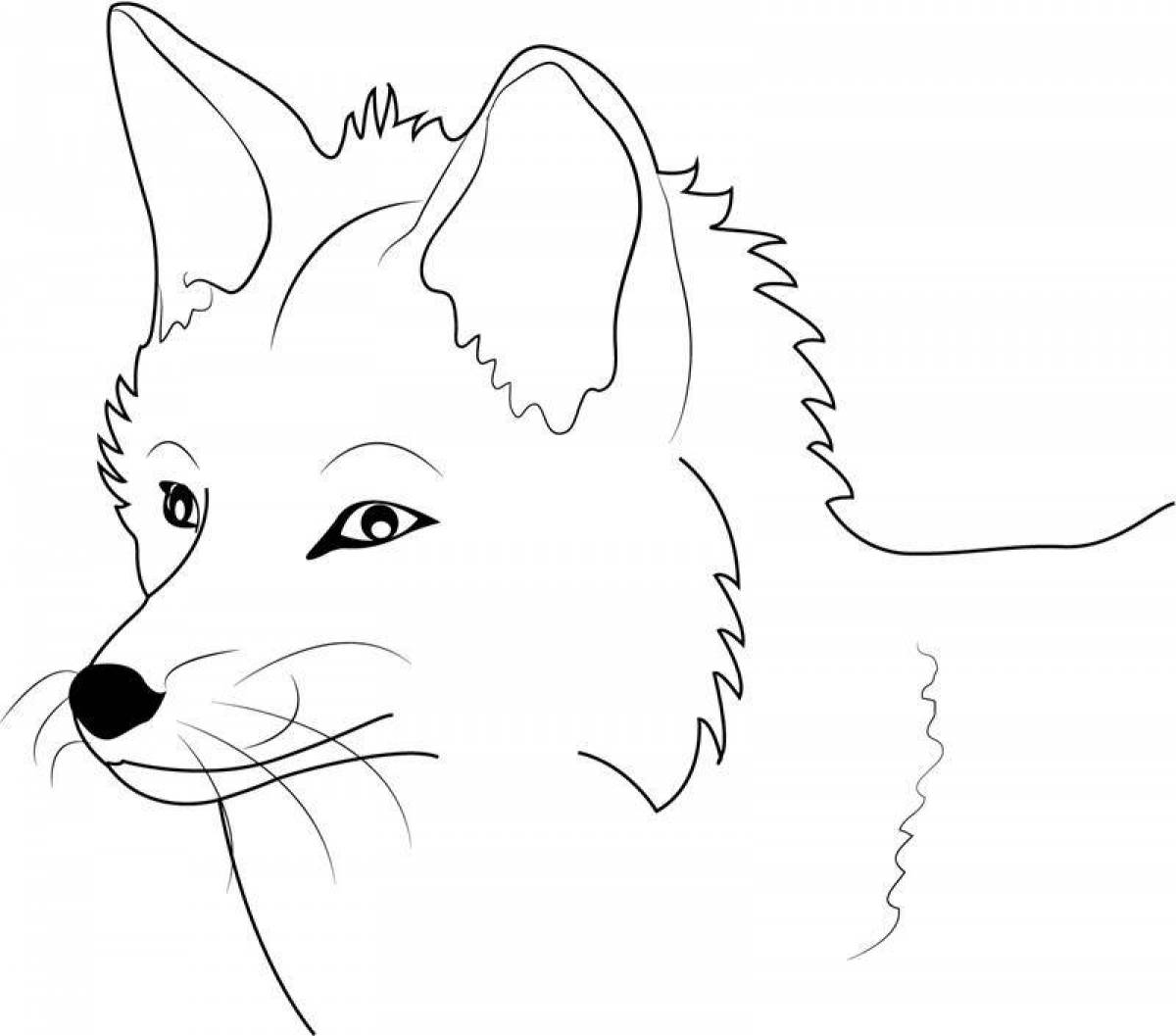 Majestic fox figurine coloring page