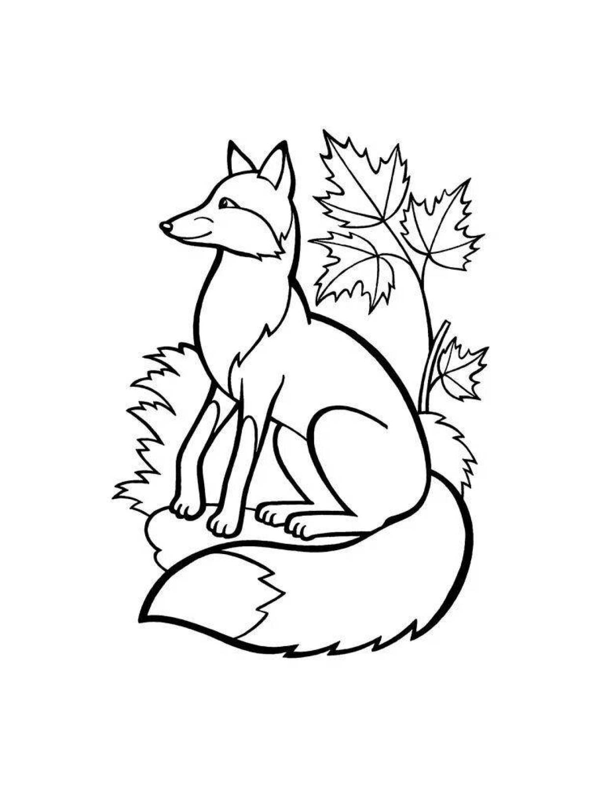 Naughty coloring fox drawing