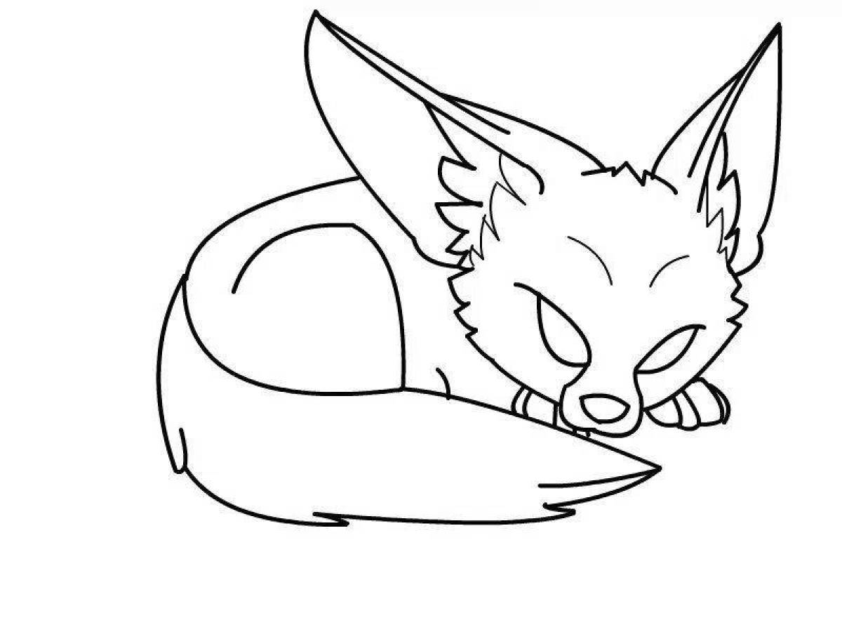 Tempting coloring fox drawing