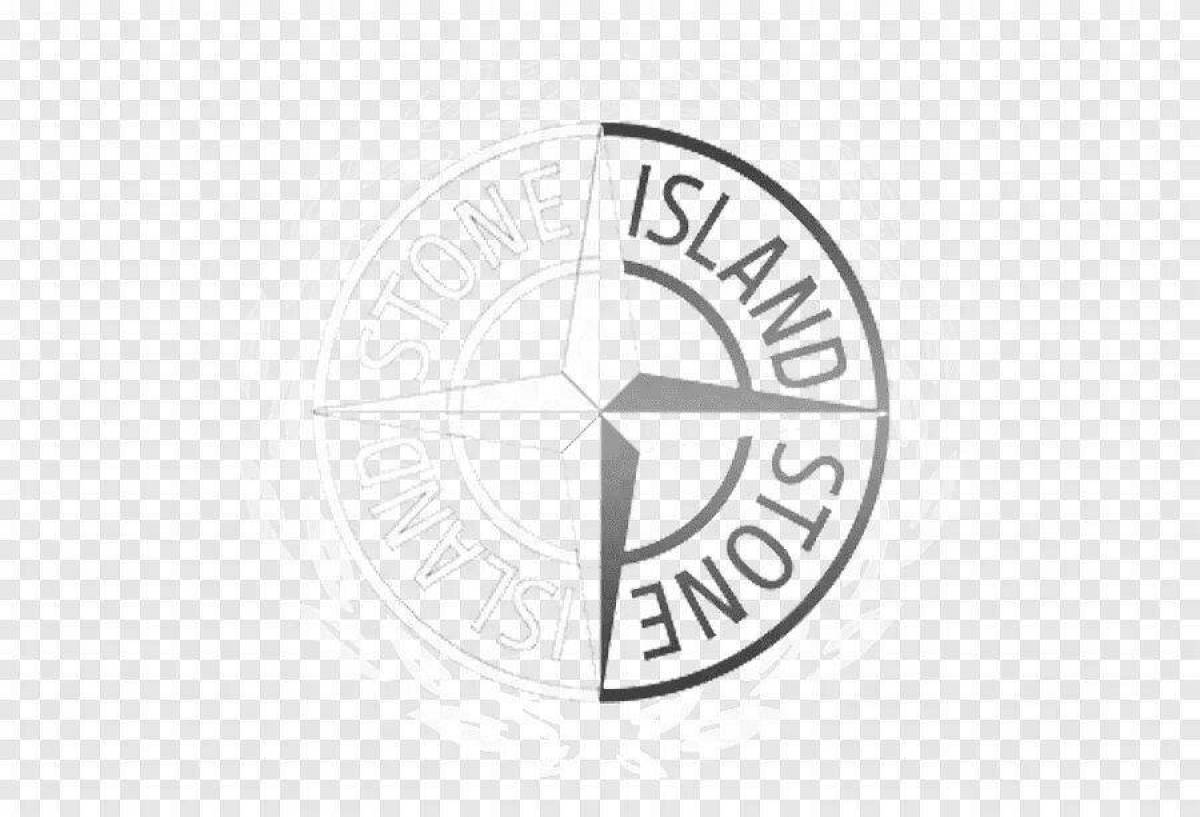 Glittering stone island coloring page