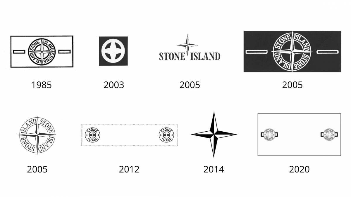 Glittering stone island coloring page