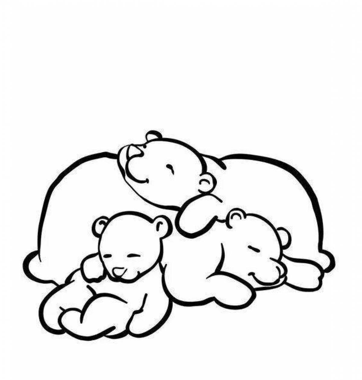 Comforting sleeping bear coloring book