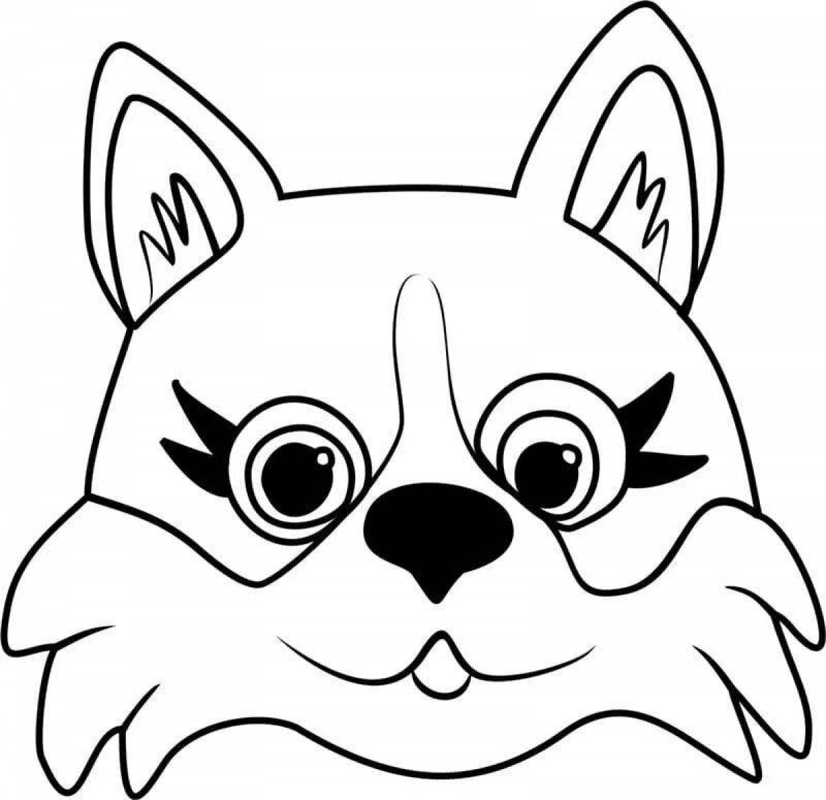 Coloring page excited corgi
