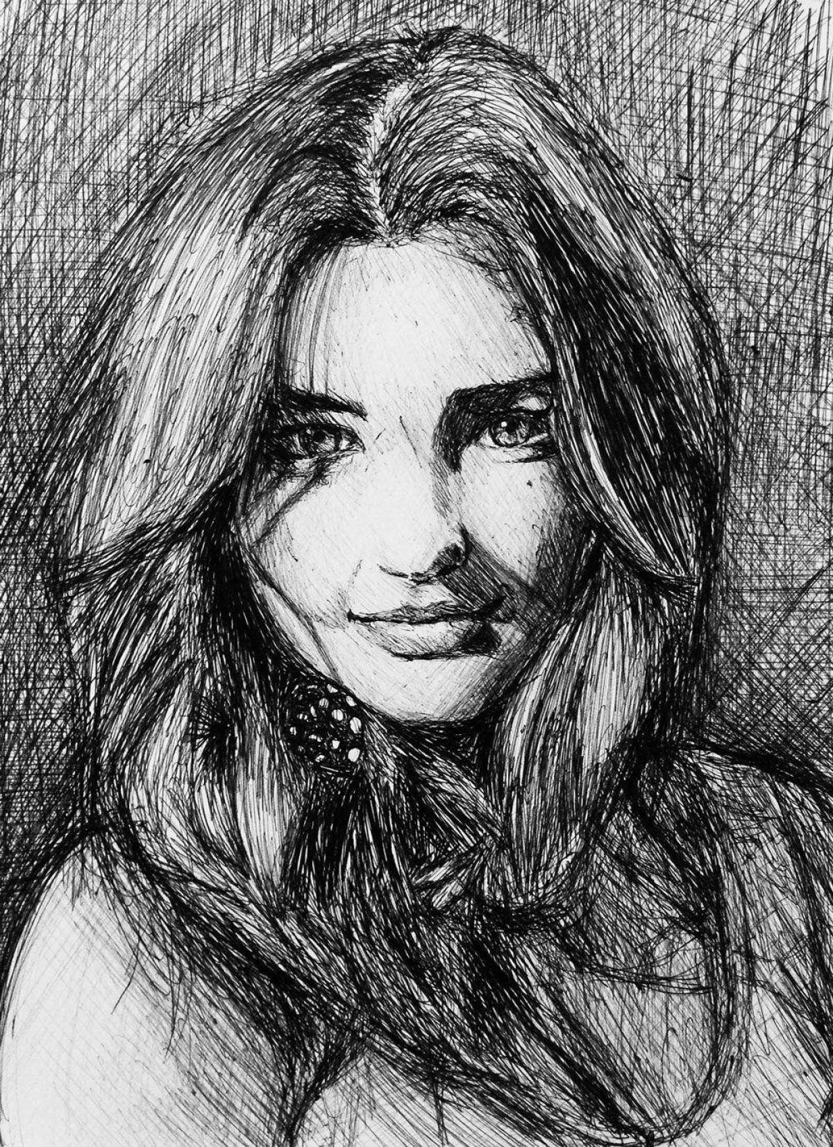 Аня Покров портрет карандашом