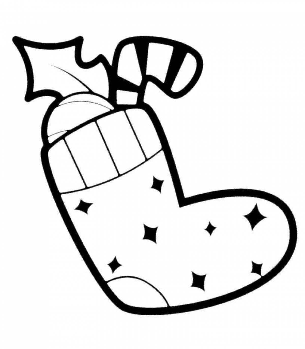 Sparkly Christmas boots coloring book