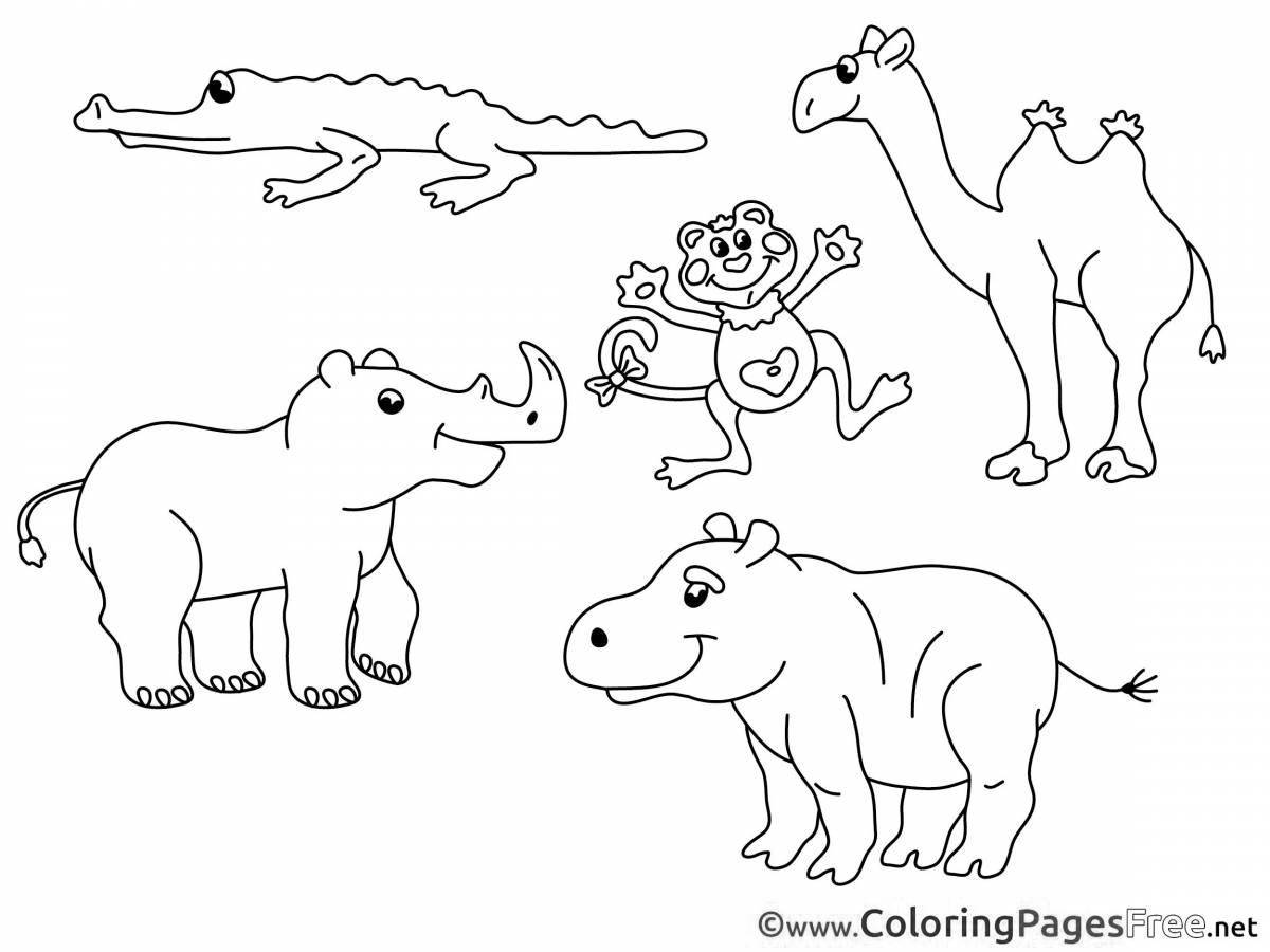 Vibrant zoo animal coloring page