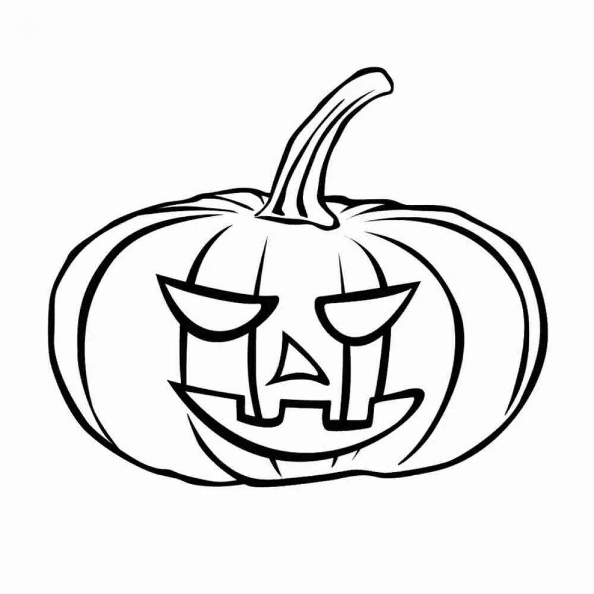 Spooky halloween pumpkin coloring page
